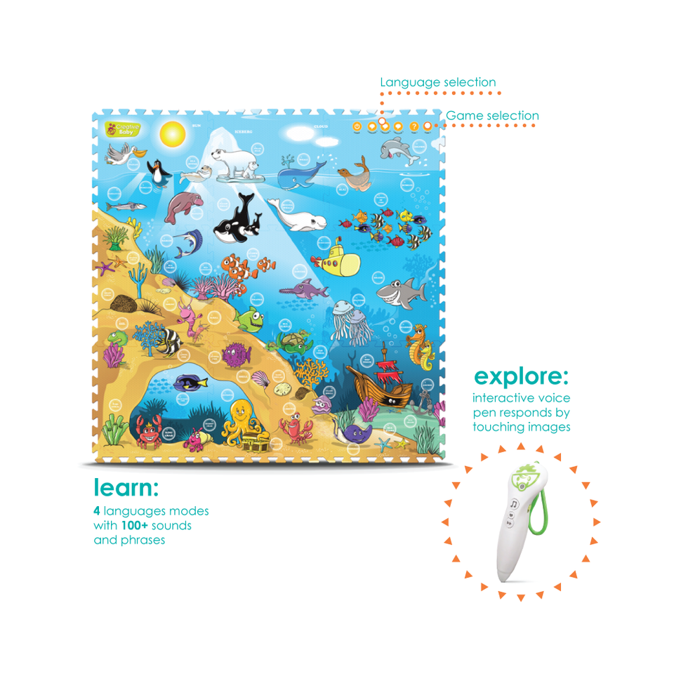 Creative Baby 9 Piece Interactive Playmat i-Mat™, Under The Sea