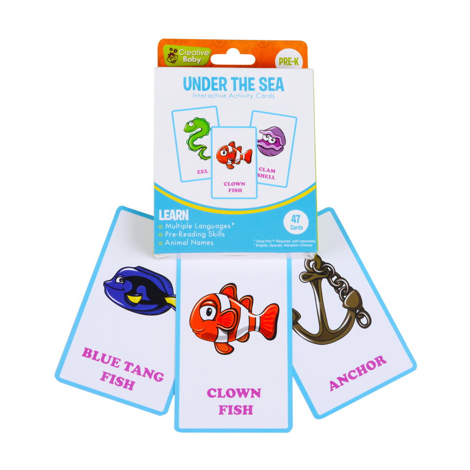 3 interactive flash cards- animal world+ under the sea + alphabet