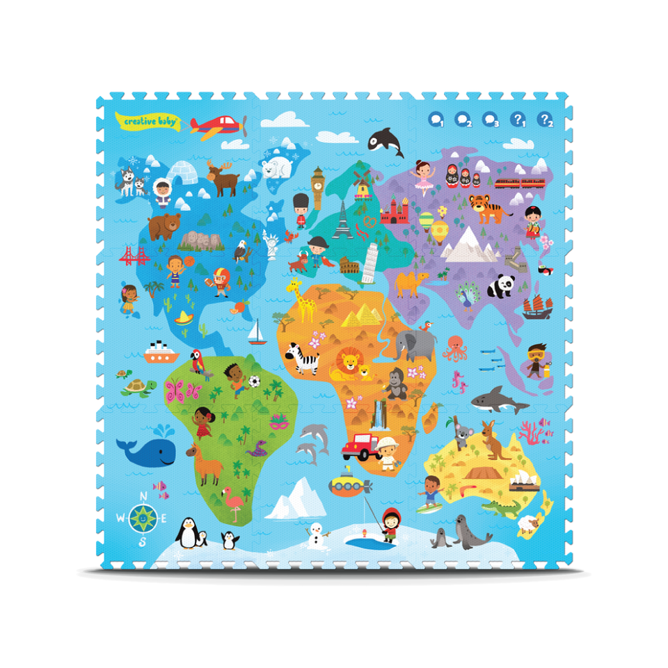 Creative Baby 9 Piece Interactive Playmat i-Mat™, Around the World